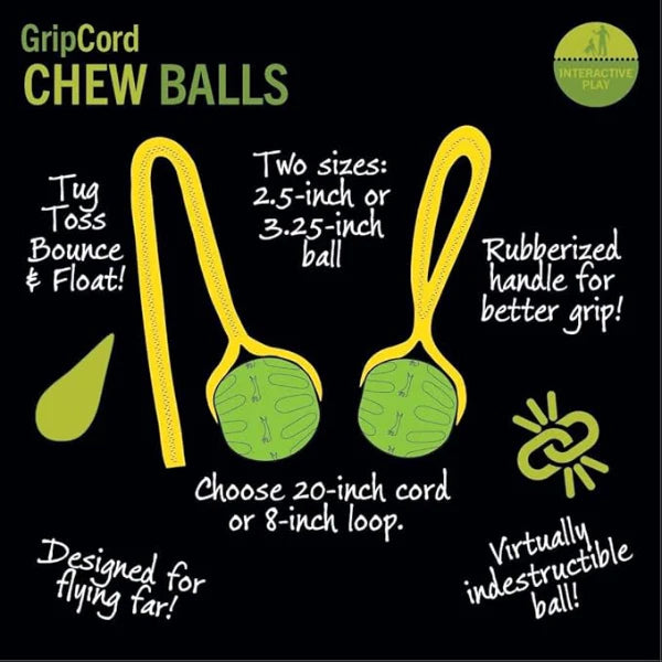 Starmark GripCord Chew Ball Green With Loop