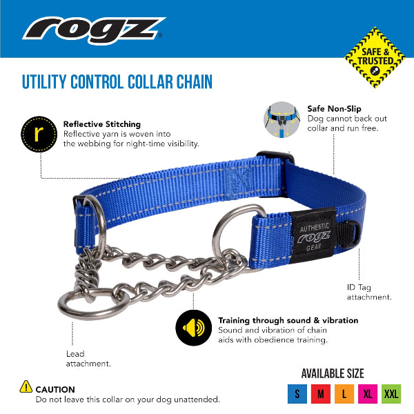 Rogz Utility Control Collar Chain - Martingale Collar